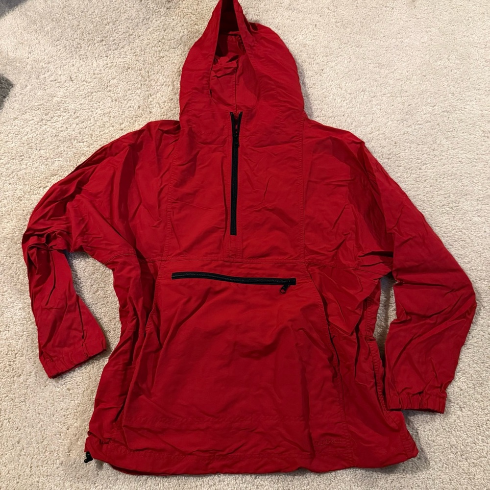Vintage LLBean Red Hooded Windbreaker